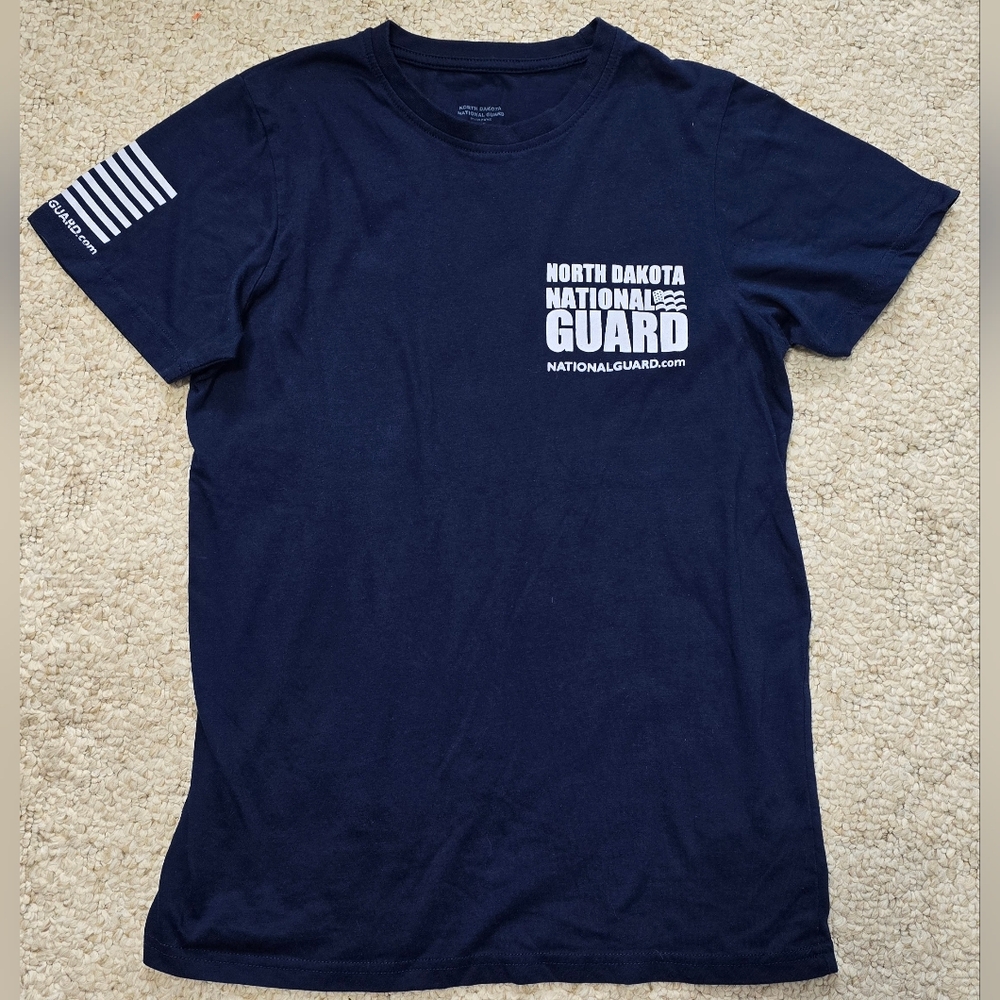 North Dakota National Guard T Shirt Size Small Blue